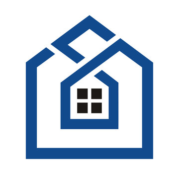 House logo simple line with modern abstract style. Symbol icon design template for Real estate, Building Company. Vector illustration.