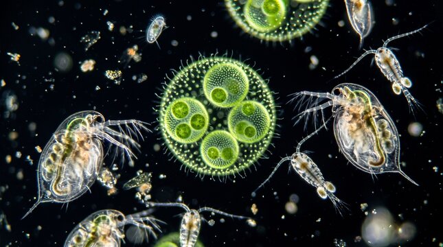 macro photography of freshwater microorganisms