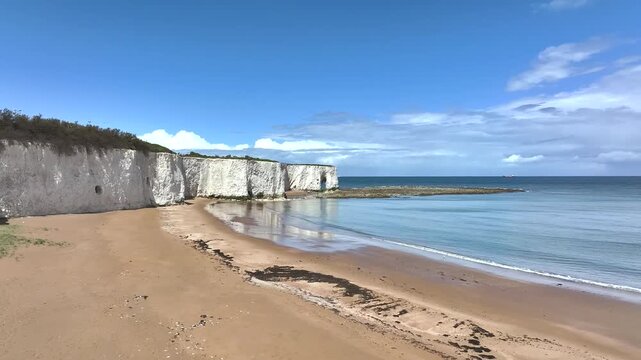 Botany Bay and Kingsgate Bay from a drone, Broadstairs, Kent, England, United Kingdom