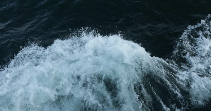 Spray on the bow of a ship, Baltic Sea near Warnem&uuml;nde, Rostock, Mecklenburg-Western Pomerania, Germany