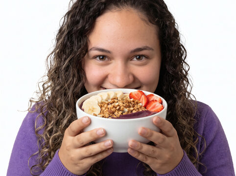 Mulher saboreando A&ccedil;a&iacute;