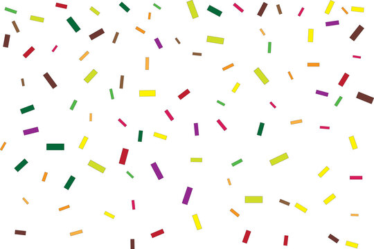 Colorful confetti pieces scattered randomly isolated on transparent background