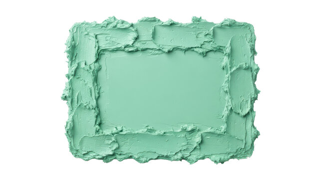 Textured mint green oil paint frame with palette knife borders for eco branding mockups