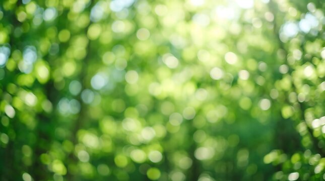 Blurred green foliage with sunlight