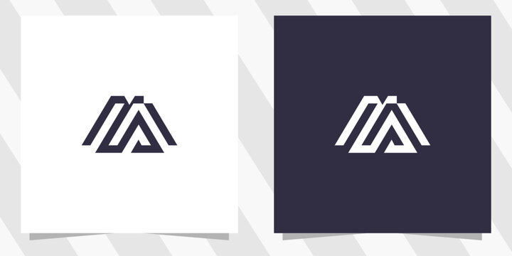 letter ms sm logo design vector