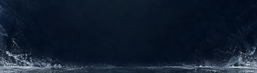 Obraz premium Dark winter backdrop with icy textures and smooth surface, creating cold and serene atmosphere perfect for various creative projects