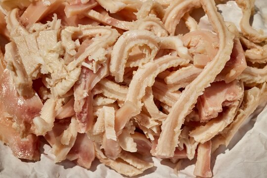 Shredded tripe from Genoa, Liguria, Italy. A historic street food dish.
