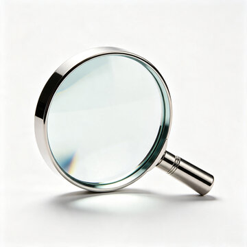 Chrome Magnifying Glass Isolated on White Background