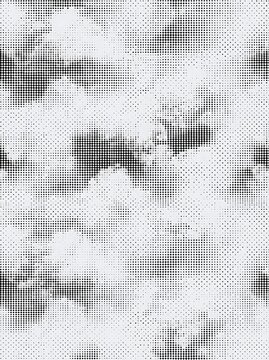 Abstract Black And White Halftone Dot Pattern Texture With Seamless Vintage Graphic Printing Effect