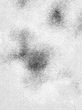 Abstract Black And White Halftone Dot Pattern Texture With Seamless Vintage Graphic Printing Effect