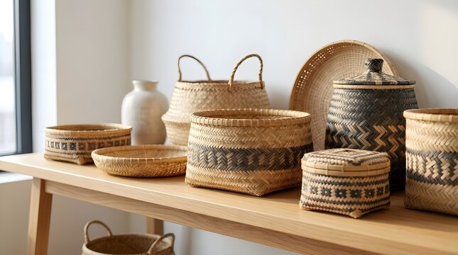 Indigenous Bamboo Basket Craft Display