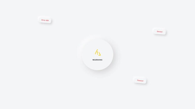 Neumorphic Warning Circle Floating Error Tags