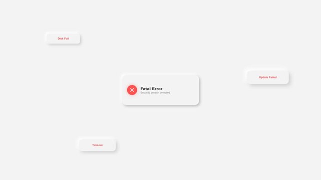 Neumorphic Floating Error Tags Fatal Alert