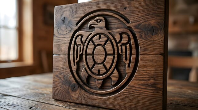 Indigenous Sacred Symbol Wood Panel