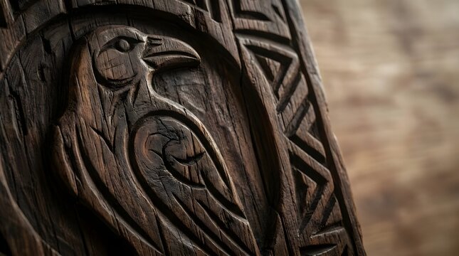 Traditional Tribal Emblem Carved Detail