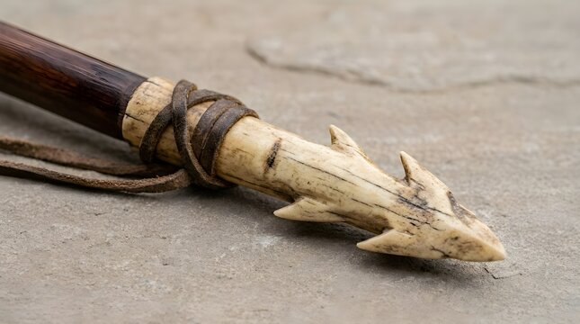 Tribal Harpoon Tool Close Up Shot