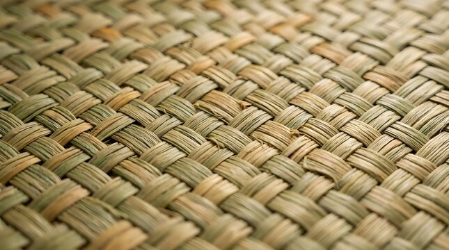 Woven Sedge Grass Mat Texture Close Up