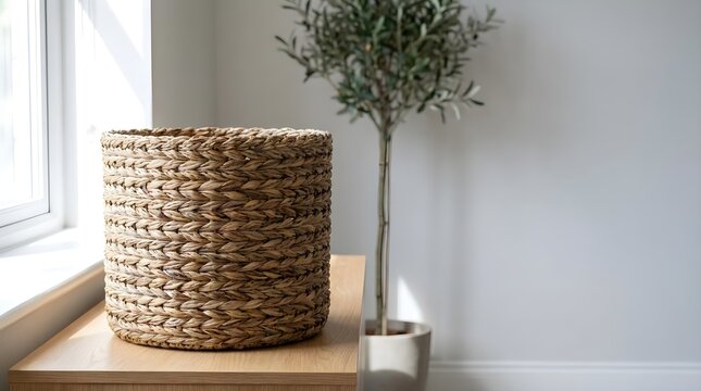 Woven Storage Basket Natural Material