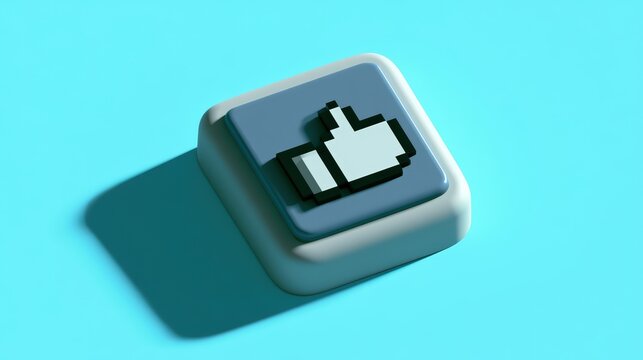 90s computer UI aesthetic, thick 3D grey bevel button, pixelated Like icon, stark directional light, bright cyan background, 8k. --ar 16:9 --v 8.2 Job ID: 310926a7-0fa0-495c-b4df-9ddbd8a87a87