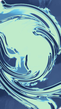 Futuristic blue metallic smartphone wallpaper with abstract liquid chrome effect swirl pattern ideal for social media story mobile app user interface