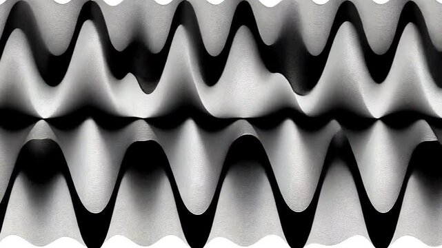 Dynamic abstract wave pattern, black and white layered lines