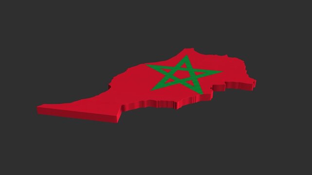 Morocco map flag texture 3d render animation video footage