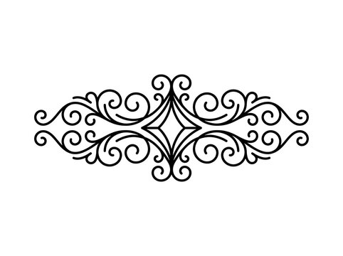 Elegant black decorative scrollwork border design