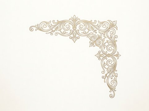 Elegant ornate swirl design with green accents