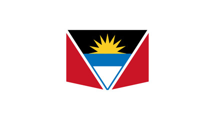 Obraz premium National Flag of Antigua and Barbuda Isolated on White