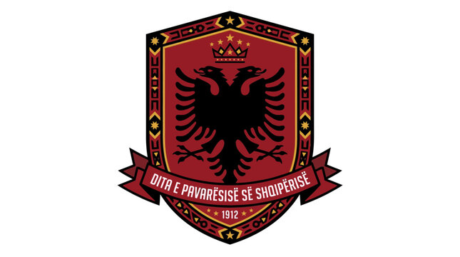 Albanian Independence Day Emblem with Double Headed Eagle