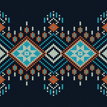 Cotton Argyle Knit Vector concept: Cozy geometric knit texture seamless pattern, soft rhombus pattern. Design for: fabric, rug, fashion, decor. I drew this by myself, it&rsquo;s not AI generated
