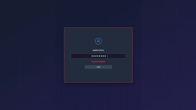 Digital Admin Portal Login Interface with Password Authentication UI
