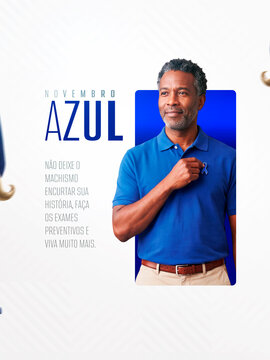 Novembro Azul Exames Preventivos Post Card Insta Template Banner