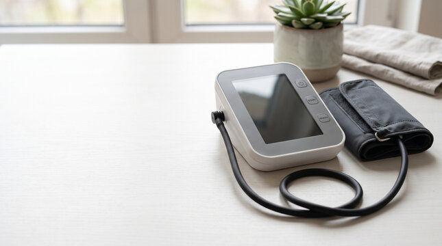 Blood pressure monitor and cuff leave room for health messaging