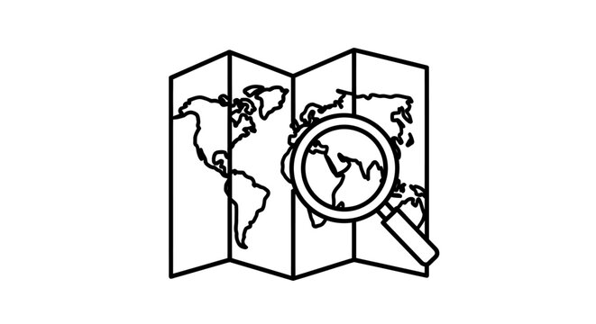 Travel planning concept with folded map, globe, and clock indicating time for itineraries.