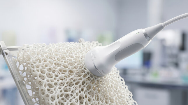 Osteoporosis research using medical imaging probes examines porous bone structure for diagnosis and treatment