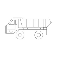 Dump Truck Dumper Construction Truck Line Icon © Husein