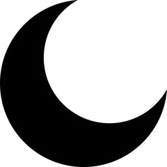 Black Crescent Moon Silhouette Icon Design PNG Transparent Background © Mohammad