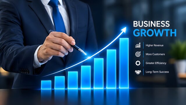 Illustrating the dynamic trajectory of business expansion this image depicts upward trends strategic planning and the potential for substantial financial gains and