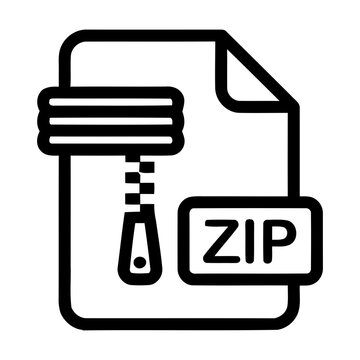 ZIP File Archive Line Art Icon Design