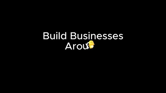 Typography graphic featuring white text stating Build Businesses Around Passion against a minimal black backdrop.