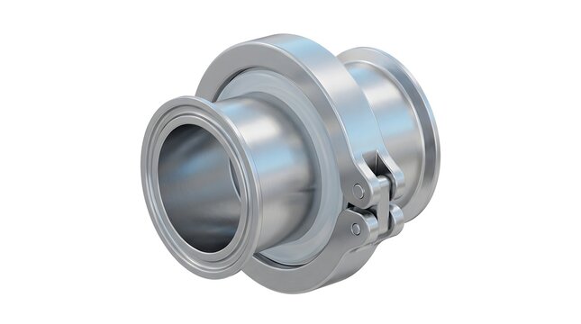 Industrial Metal Clamp Pipe Fitting in Silver Finish for Plumbing and Mechanical Use