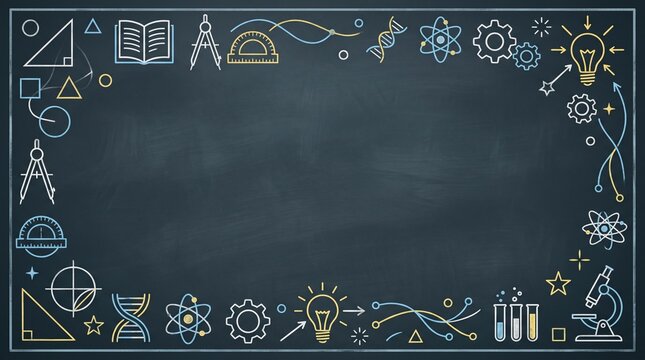 Science Education Chalkboard Background.