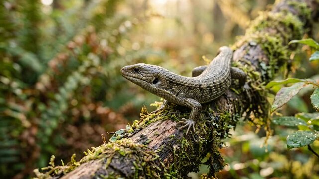 northern alligator lizard close up at morning light in mount rainier national park washington usa video