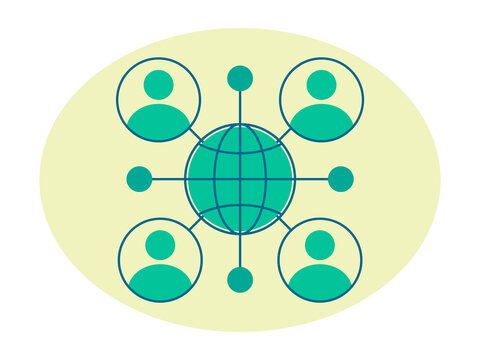 Social network icon. Social media icon. Flat vector icon concept.