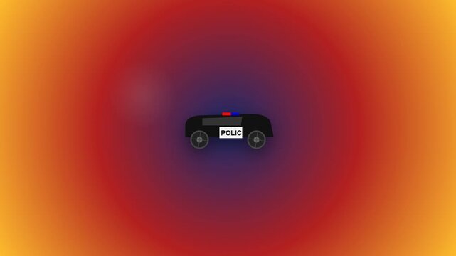 Police car icons grid on vibrant orange gradient background