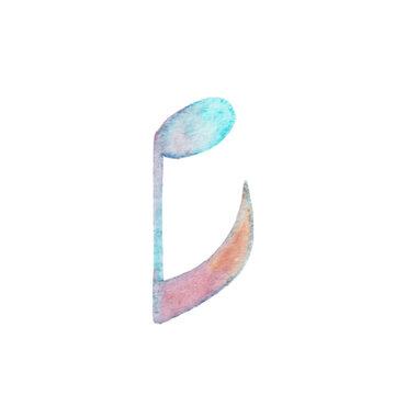 八分音符の水彩イラスト	