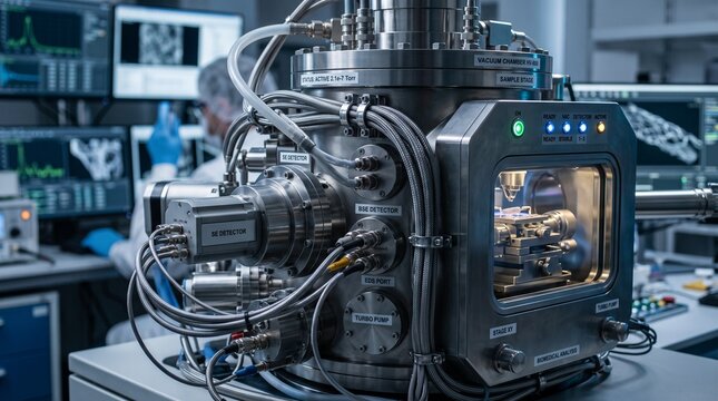 Advanced SEM Vacuum Chamber Multi-Detector Setup