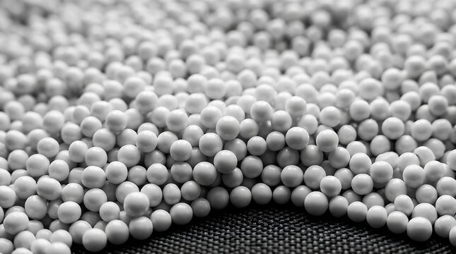 White ceramic beads macro photography background texture