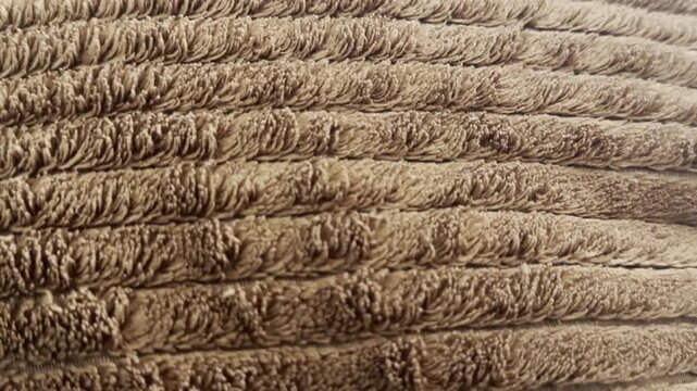 Brown Ribbed Plush Textile Macro Fuzzy Fabric Texture